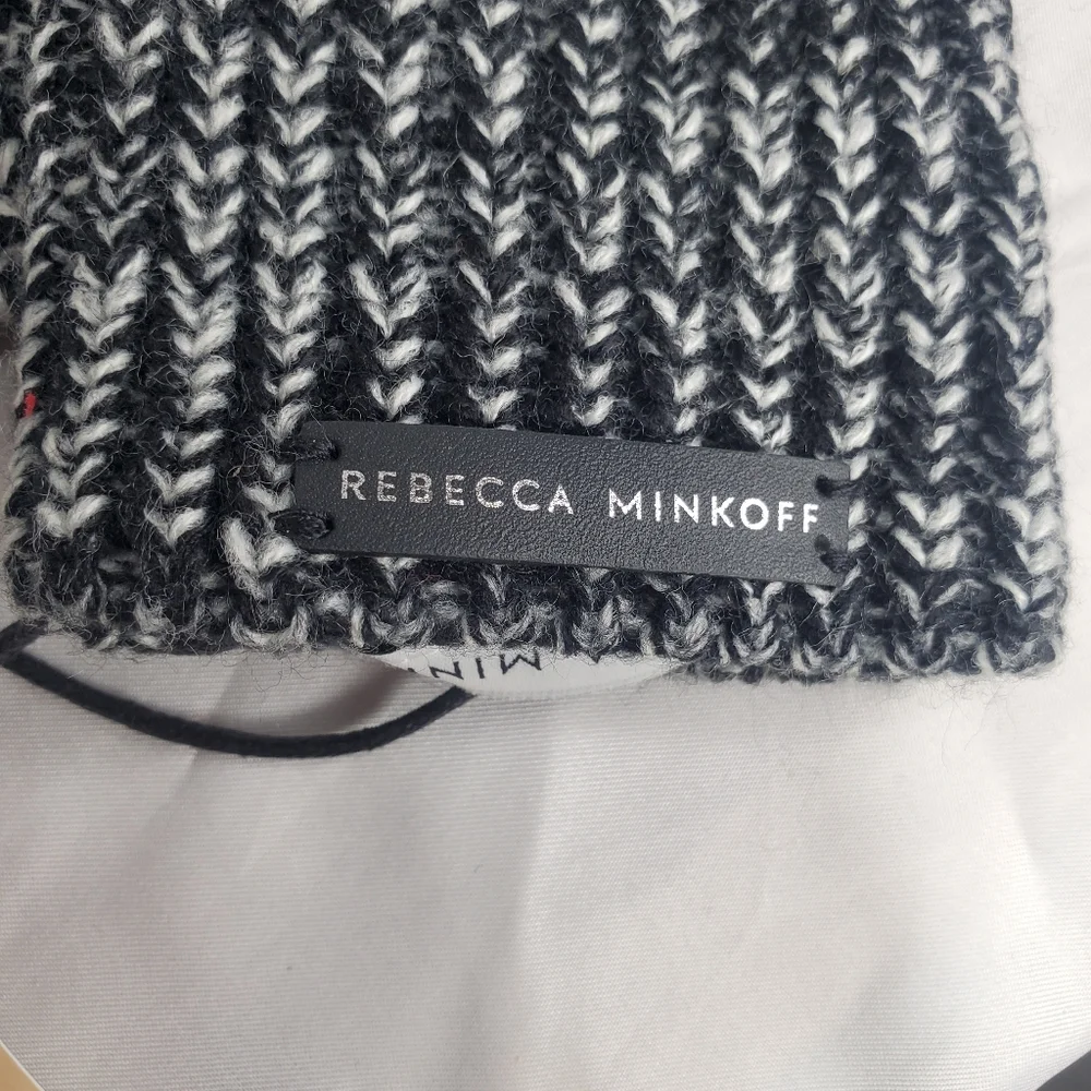 ◇ Rebecca Minkhoff Black Marled Knit Wrist Warmers One Size